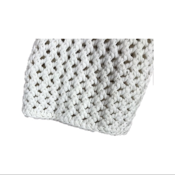 Old Navy White 100% Cotton Crocheted Sweater Size M - Picture 4 of 7